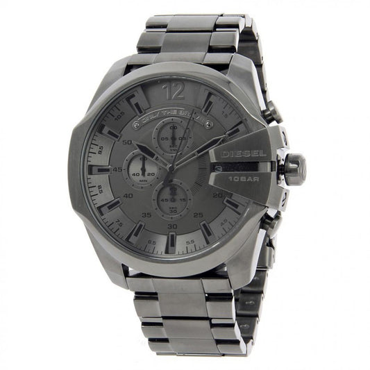 Diesel DZ4282 Mega Chief Chronograph Men's Watch – Grey Dial & Grey Stainless Steel Strap