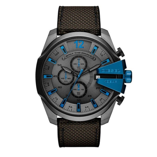 Diesel DZ4500 Mega Chief Chronograph Men's Watch – Black Dial & Black Nylon Strap
