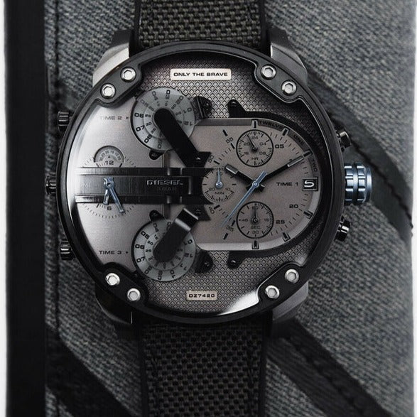 Diesel DZ7420 Mr. Daddy 2.0 Chronograph Men's Watch – Grey Dial & Black Nylon Strap
