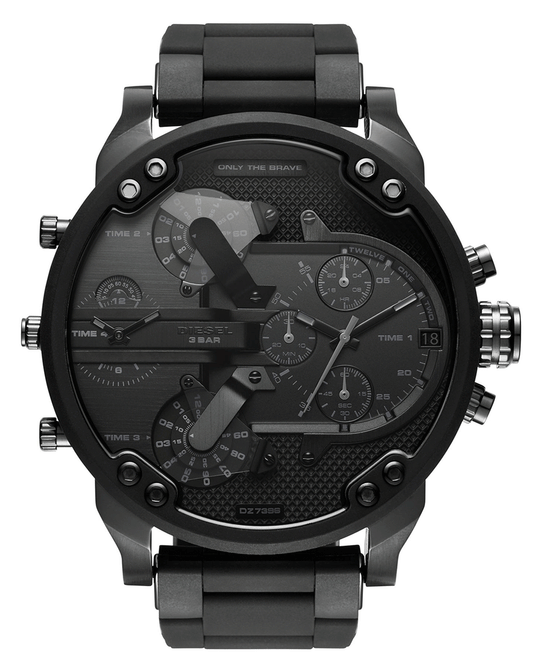 Diesel DZ7396 Mr. Daddy 2.0 Chronograph Men's Watch – Black Dial & Black Stainless Steel Strap