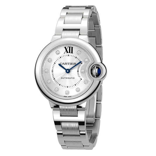 Ballon Bleu de Cartier 33 | 33mm, Steel, Diamond Silver Dial