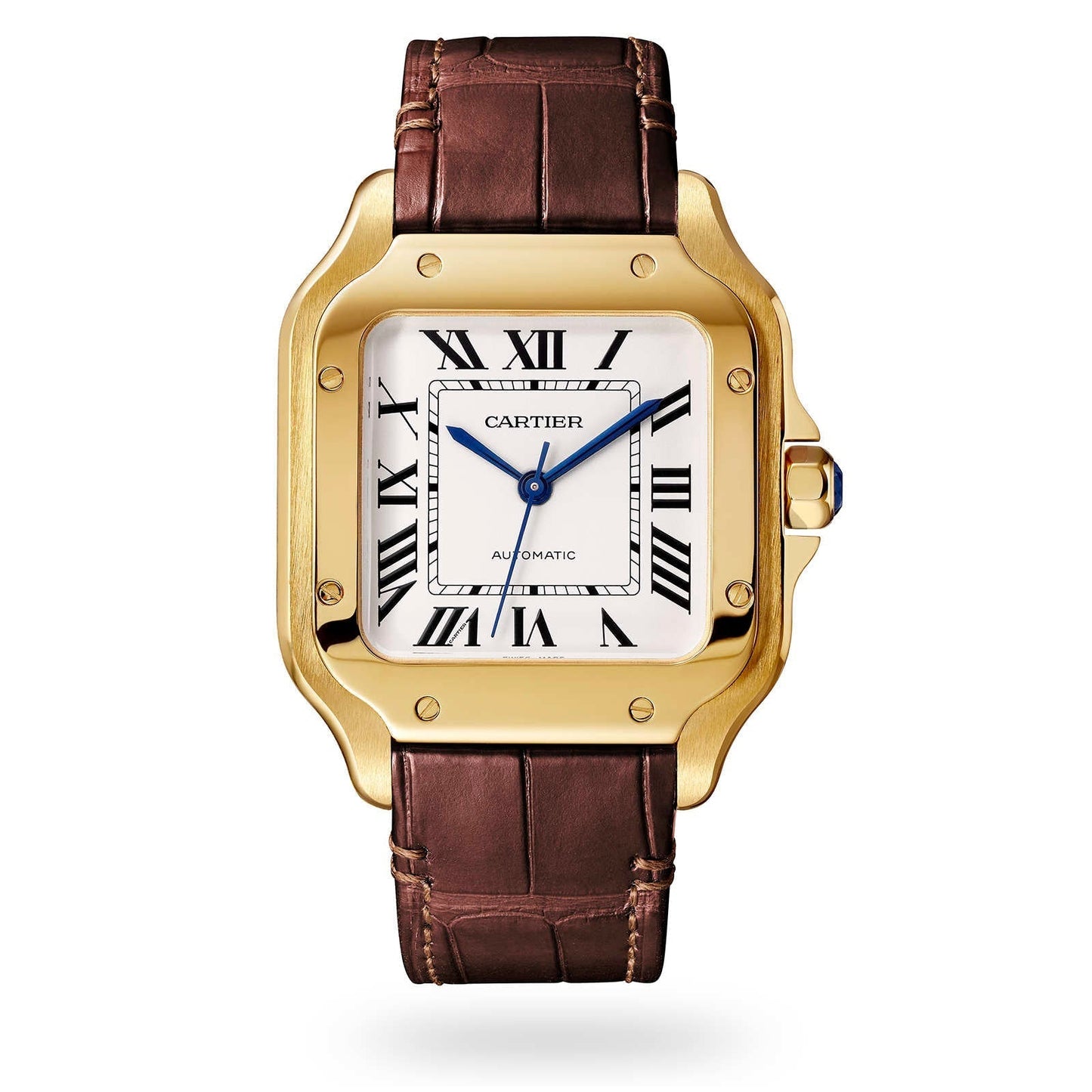 Santos de Cartier Medium Model | 35mm, 18K Yellow Gold, Silver Dial