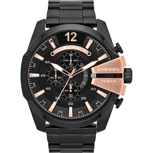 Diesel DZ4309 Mega Chief Chronograph Men's Watch – Black Dial & Black Stainless Steel Strap