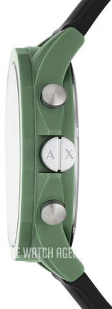 Armani Exchange Outerbanks AX1348 Men's Chronograph Watch – Black Dial with Black Silicone Strap