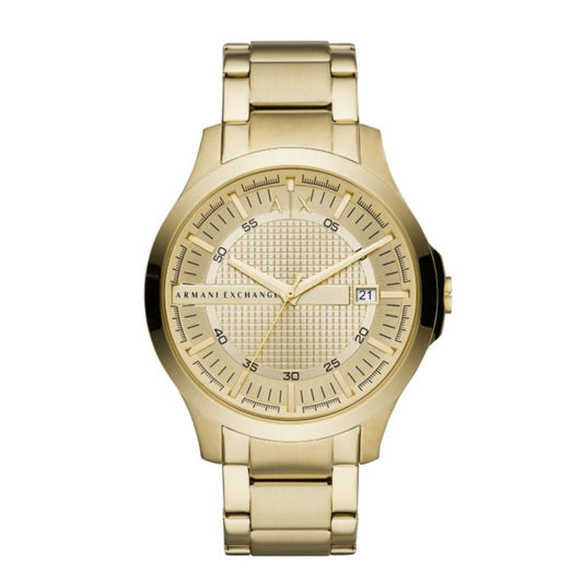 Armani Exchange Hampton AX2415 Men's Chronograph – Gold Dial with Matching Gold-Tone Stainless Steel Bracelet
