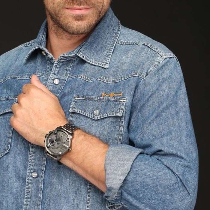 Diesel DZ7263 Little Daddy Dual Time Chronograph Men's Watch – Grey Dial & Stainless Steel Strap