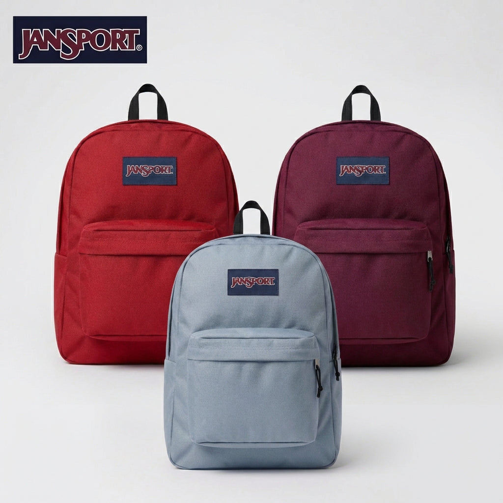 JanSport Backpack (Red/Burgundy/Sky Blue)