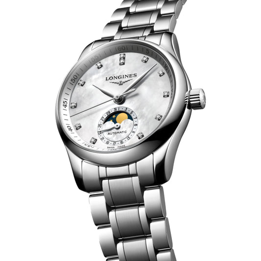 longines Master Collection Moonphase 34mm - White on Bracelet